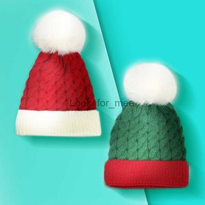 Julstickad hatt söt pompom vuxna barn mjuk beanie santa caps nyår barn jul present navidad julfest dekoration hkd230823