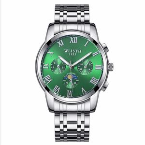 WLISTH Quartz cwp Mens Watch With Non Working Subdials Luminous Dial Life Waterproof Stainless Steel Bracelet Resistant Scratch Mi2129