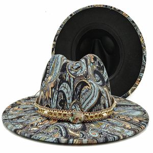 Cappelli larghi Brim Secket Fedora Tie Dye Graffiti Ultimo cappello jazz un UNISEX BAZZ FASHEX FASHEX DUE FACCHI