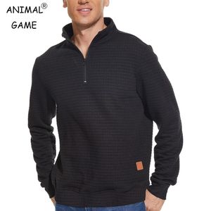 Men s hoodies tröjor halv blixtlås tjockare tröja för manliga hoody man tröjor autum vår fast färg turtleneck toppar 230823