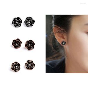 Stud Earrings Big Brand Camellia Earring Rose Black Luxury Woman Jewelry Party Gift Wholesale