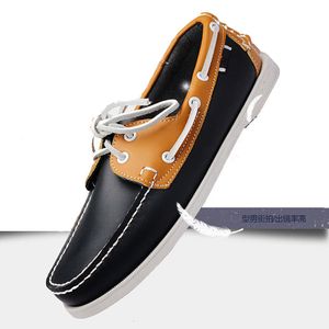 Klänningskor äkta läder män båtskor lyx varumärke design hand sy-på-mens loafers casual drive moccasins affärsmän skor 230822
