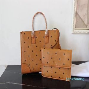 Designer -Leather shopping bag 2PCS stylish printed shoulder bag for ladies' party trip