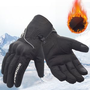 Luvas de cinco dedos motocicletas aquecidas de inverno moto quente guantes motocross viagens de esqui toque tela à prova de vento à prova d'água Willbros Luvas para homens 230823