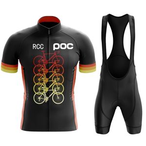 サイクリングジャージーセットRCC POC MENセットレーシング服サマークイックドライMTBシャツバイク衣装ROPAプロフェッショナル自転車ウェアユニフォームキット230822