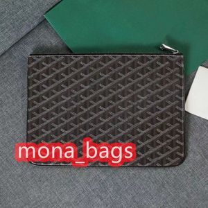 Kvinnliga män tablettväska pass Purses Credit Coin Holder Luxury Designer Card Holder äkta läderplånbok Handväska 9 färger storlek 31 cm