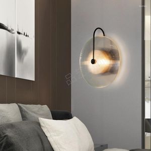 Wall Lamp Simple Creative Glass Living Room Art Bedside Bedroom Sofa Side