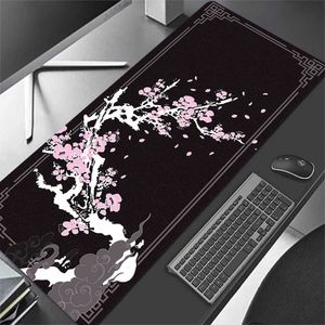 Podkładki myszy nadgarstka Sakura Mousepad Akcesoria Gaming Duże myszy Black Pink Mat Mat Table xxl Pad dla dywanu myszy komputerowej .. R230823