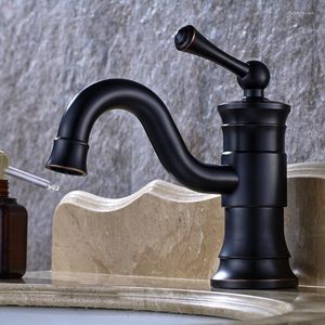 Banyo lavabo muslukları Avrupa retro çizim siyah lavabo musluk ve soğuk bronz havza LP-1