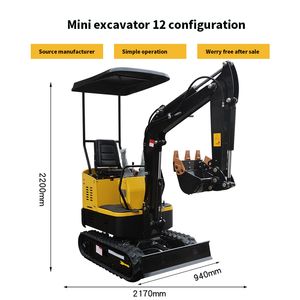 Mini Excavator Mini Excavator 12, оснащенный моделью гром тревоги