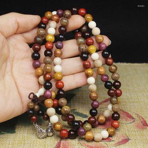 Strand 1st 6mm Natural Sandalwood Buddhist Buddha Meditation Wood Prayer Bead Mala Armband Bangles Women Män smycken Bijoux