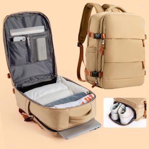 Backpack Women Travel Man Large da 17 pollici per laptop Aereo per cabina leggera impermeabile con tasca per scarpe