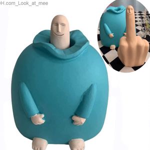 Smiling Finger Table Decoration Personalized Hand Erect Middle Finger Up Ornaments Home Office Desk Figure Toys Creative Gifts Q230823