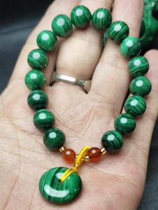 Strand Natural Malachite Donut Bracelet Women Женщины заживление драгоценности драгоценных камней настоящие зеленые кристаллы каменные бусины амулет браслеты