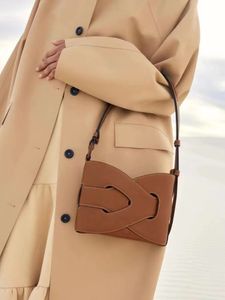 French Street Fashion Underarm Calfskin Geometric Design Braided Leather Shoulder Crossbody Bag