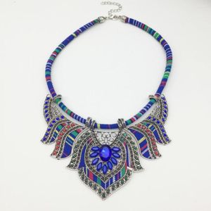 Choker Bib Necklace Statement Vintage Women Rhinestone Pendant Tribal Jewelry Gift