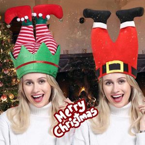 Interesting Christmas Hats Large Cartoon Santa Claus Joker Lower Body Doll Hats Funny Decorative Christmas Hats HKD230823