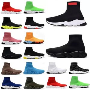 Sapatos casuais Speed Trainer Sock Boots Designer Sock Booties Speeds Shoe Runner Sapatilhas Corredores Malha Mulheres Andando Triplo Preto Branco Vermelho Lace Sports Designer Homens