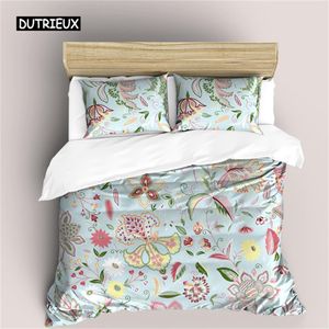 Set di biancheria da letto Little fresco copripiumini freschi set di fiori da giardino con trapunti floreali botanici per bambini per bambini decorazione della camera da letto per adolescenti 230822