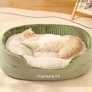 Kennels kalemleri kalınlaşan sıcak evcil kedi yatağı çıkarılabilir yıkanabilir kedi sepetleri yastık paspas kare peluş köpek kulübesi küçük orta köpek kanepe yatakları 230822