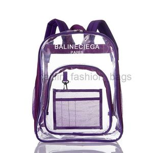 2023 Vendita calda Zaino creativo Borse di gelatina trasparente Zaino alla moda Borsa impermeabile stampabile alla moda Viaggio Trasparente caitlin_fashion_bags