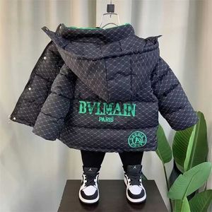 Casaco de algodão dos meninos do casaco Down Coat 2023 Novo bebê da moda Baby Inverno Down Cotton Casat Children's Children's Korean Cleaned Cotton Coat J230823