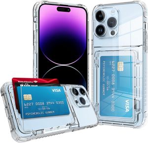 بالنسبة لـ iPhone 13 Caseproof Clear Clear Card Card Walled Wallet for iPhone14 Pro 12 11 Huffice Dutyrate Racphand Funda