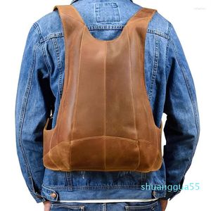 Backpack Anti Furt Crazy Horse Leather Men Women Outdoor escursionismo da viaggio per viaggi di mucca vintage Bagpack vintage maschile Daypacks femminile