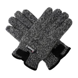 Bruceriver Mens Wool Knit Gloves With Warm Thinsulate Fleece Foder och slitstarkt läderpalm CJ191225280F