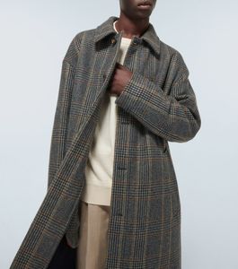 Loro Piano Coat Wool Designer Fashion Mens Long Coats Men Ytterkläder Irvine Kontrollerad kashmirrock med 5 st -knappar