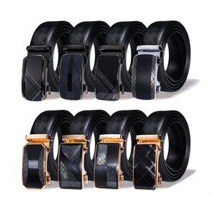 Other Fashion Accessories Hi Tie Black Gold Automatic Buckle 2023 Mens Belts Genuine Leather Ratchet Waist Belt For Men Dress Jean Wedding Party 230822