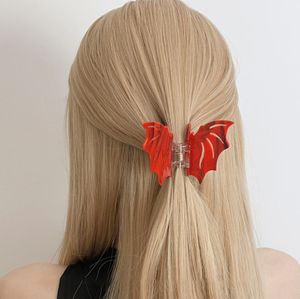 Lustige Fledermausflügel Halloween Haarspange Haarnadel Kopfbedeckung Schwarz Rot Krabbe Haarklammer Hai Clip Haarschmuck für Frauen Mädchen