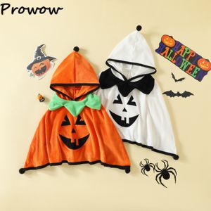 Файрты Prowow 05y Baby Kids Halloween Cloak Cloak с капюшоном тыква тыква для мальчиков для мальчиков апельсиновый бархатный переход детский костюм 230822