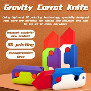 Decompression Toy 3D Out of Shape Carrot Fidget Toys Children Decompression Push Card Small Comb 3D Printing Plastic Carrot L230823