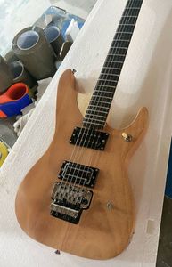 Guitarra elétrica de madeira original personalizada com ponte Tremolo, incrustações coloridas de pérolas, podem ser personalizadas