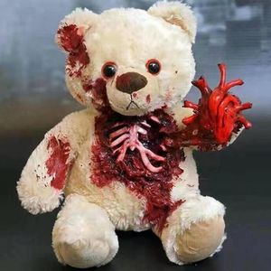 Party Decoration Halloween Horror BloodyBear Theme Doll Resin Craft Ornament For Home Room Decor y230822