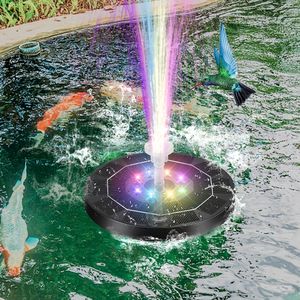 Garden Decorations 3W Solar Bird Bath Fountain Pumps For Gardens Swimming Pools With LED Lights Storage Batteries Spray Water At Night 230822