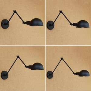 Wall Lamps AC100-240 Sconces Lamp Black Double Long Arm Dining Restaurant Bedsid Art Decorative Light Sconce Fixture