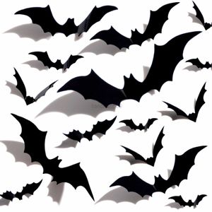 Andere festliche Partyzubehör für Halloween 3D -Fledermaus Dekoration Plastik Fledermaus -Wandaufkleber für Home Fenster Dekor Yard Schild Outdoor Rasen Spooky Party Supplies L0823