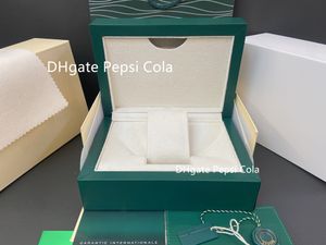 Top grade dark green watch boxes 0.8KG wooden original watch boxes suitable for 126610 126710 126613 126600 handbag with card certificate high-quality watches box