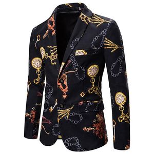 Svart vintage barock blommor blazer män 2019 märke nattklubb mens blazer jacka fest bröllop prom kostym jacka scen kläder xxl216o