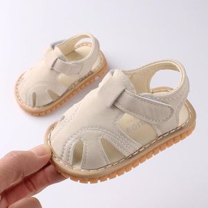 Sandálias de verão praia bebê bebê primeiro caminhantes passeadores externos solo macio anti-deslizamento sapatos infantis meninos meninos planos