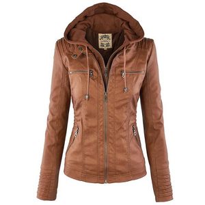 Kvinnorjackor Winter Faux Leather Jacket Women Casual Basic Coats Ladies Waterproof Windproof Female Ropa de Mujer 230822