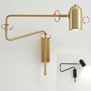 Wall Lamp Nordic Modern Led Lamps Angle Adjustable Bedroom Bedside Reading Living Room Decoration Study Iron Light Fixtures
