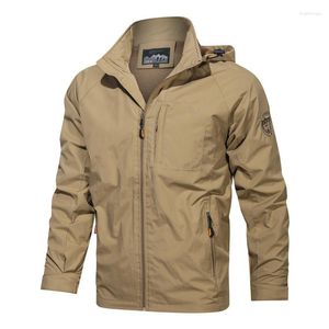 Men's Jackets For Spring And Fall Casual Hooded Coat Men Cargo Sport Zipper Solid Color Outdoor Jacket