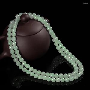 Choker 6mm/8mm Myanmar Jadeite Beaded Necklace Women Fine Jewelry Accessories Genuine Burma Jades Natural Stone Beads