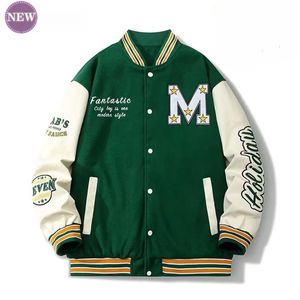 Herrjackor trendiga jacka mäns jacka ungdom ity långärmad lös trendig mäns baseball uniform enkelbröst jacka 230822