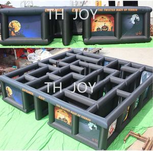 free air ship to door Outdoor Activities inflatable haunted house maze 8x8x2m custom made inflatable maze field with printing