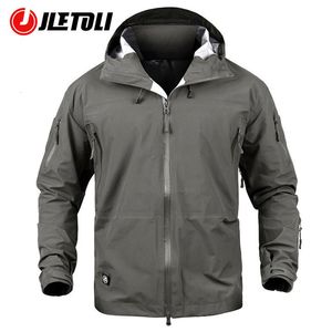 Açık Ceket Hoodies Jletoli Su geçirmez ceket rüzgarlık kış açık yürüyüş ceketi erkekler kat rüzgar geçirmez sert kabuk ceket taktikleri giysileri 230823