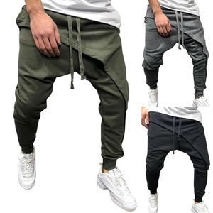 Men's Pants Mens Harem Sports Bottoms Baggy Drop Crotch Drawstring Trousers Fashion2900